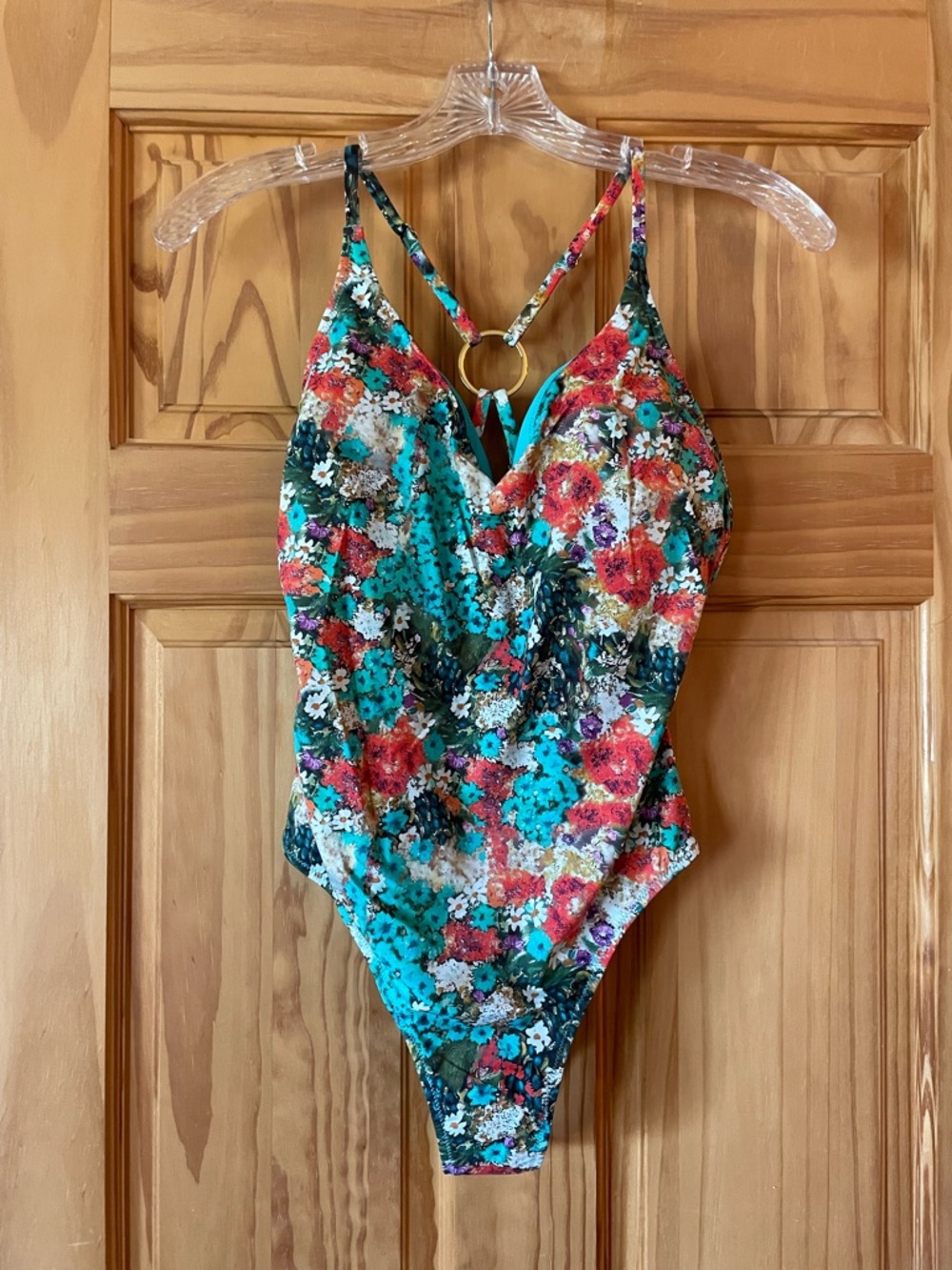 Cosabella Floral One-Piece Swimsuit - Teal, Coral & White - Picture 2 of 9